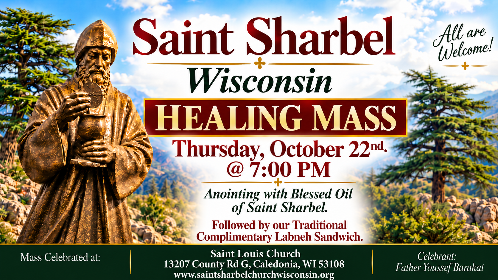 Saint Sharbel Healing Mass — August 16, 2026