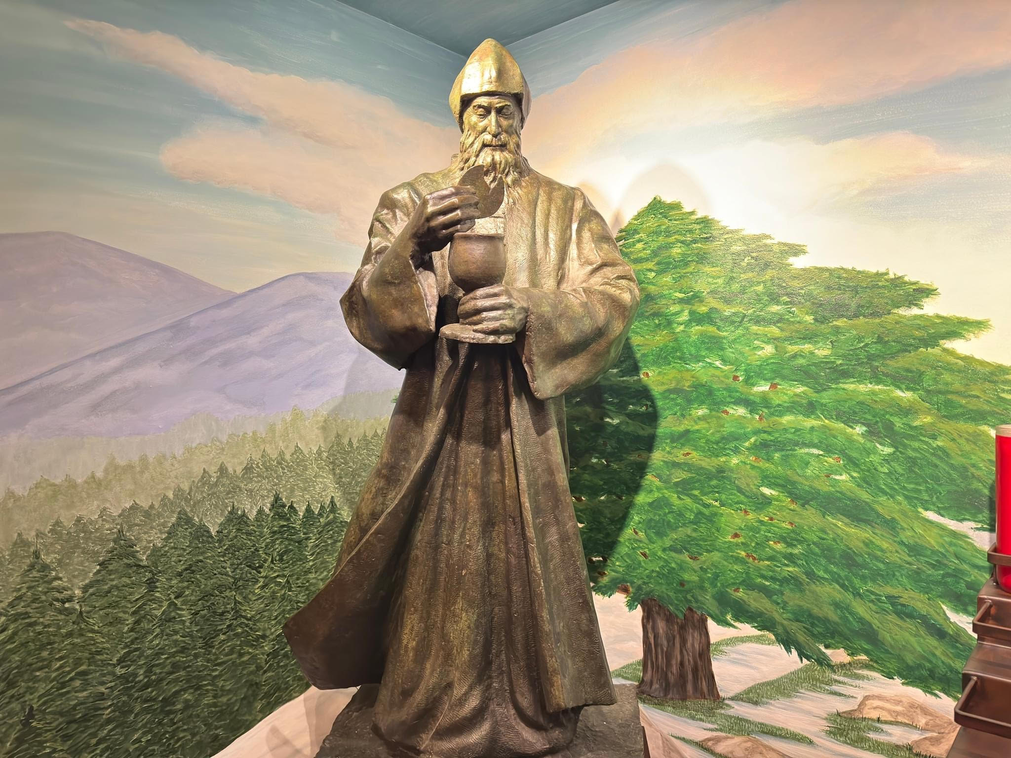 Statue of Saint Sharbel at the parish shrine